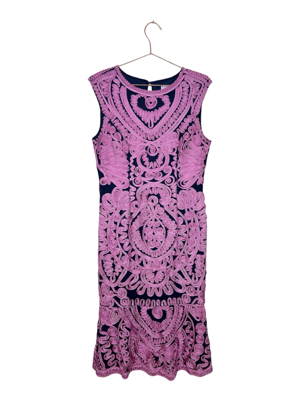 JS Collections Soutache Mesh Midi Dress